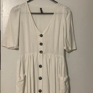 White linen dress